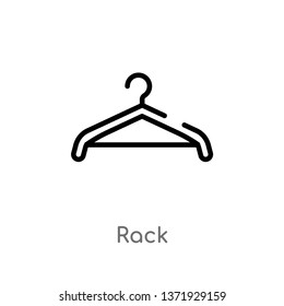 outline rack vector icon. isolated black simple line element illustration from cleaning concept. editable vector stroke rack icon on white background