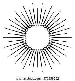 Outline of radial, radiating geometric element. Abstract shape.