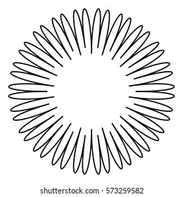 Outline of radial, radiating geometric element. Abstract shape.