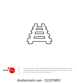 Outline railroad Icon, Vector Illustration, Flat pictogram icon
