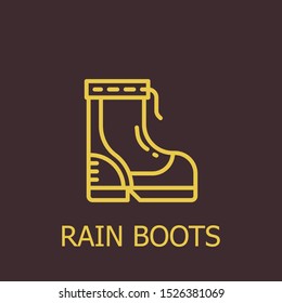 Outline rain boots vector icon. Rain boots illustration for web, mobile apps, design. Rain boots vector symbol.