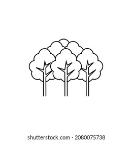 Outline Rain Forest Icon Isolated On White Background.thin Line Tropic Forest Flat Icon