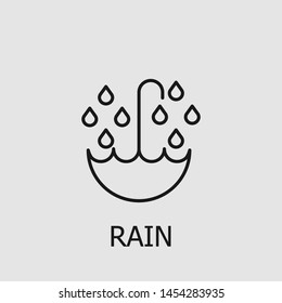 Outline rain vector icon. Rain illustration for web, mobile apps, design. Rain vector symbol.