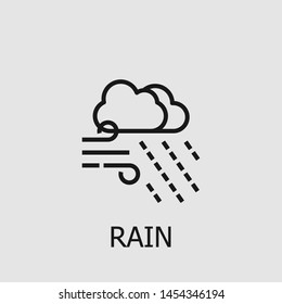 Outline rain vector icon. Rain illustration for web, mobile apps, design. Rain vector symbol.