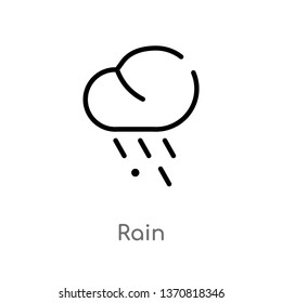 outline rain vector icon. isolated black simple line element illustration from autumn concept. editable vector stroke rain icon on white background