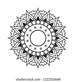 Outline Rangoli icon isolated on white background