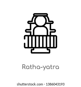 outline ratha-yatra vector icon. isolated black simple line element illustration from india concept. editable vector stroke ratha-yatra icon on white background