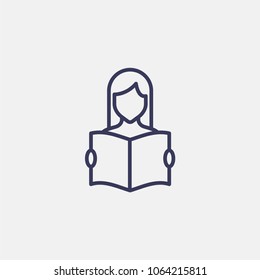 Outline reading a book icon illustration vector symbol
