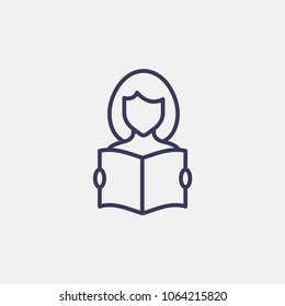 Outline reading a book icon illustration vector symbol
