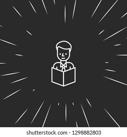 Outline reading a book icon illustration isolated vector sign symbol