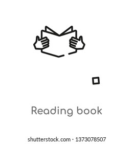 outline reading book vector icon. isolated black simple line element illustration from education concept. editable vector stroke reading book icon on white background