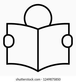 Outline reading vector icon