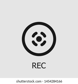 Outline rec vector icon. Rec illustration for web, mobile apps, design. Rec vector symbol.
