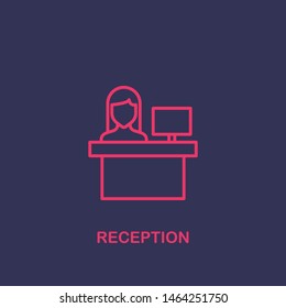Outline reception icon.reception vector illustration. Symbol for web and mobile