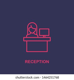 Outline reception icon.reception vector illustration. Symbol for web and mobile