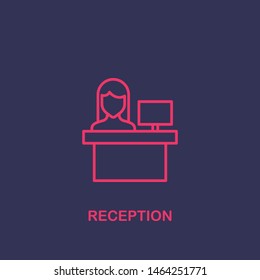 Outline reception icon.reception vector illustration. Symbol for web and mobile