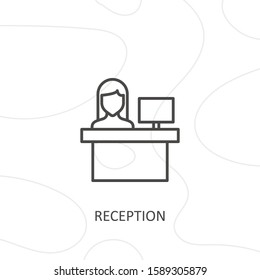 Outline reception  icon.reception  vector illustration. Symbol for web and mobile