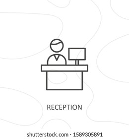 Outline reception  icon.reception  vector illustration. Symbol for web and mobile