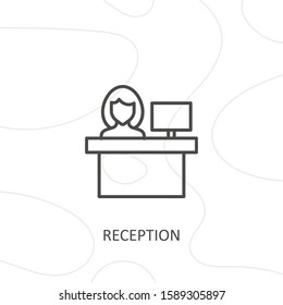 Outline reception  icon.reception  vector illustration. Symbol for web and mobile