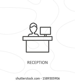 Outline reception  icon.reception  vector illustration. Symbol for web and mobile