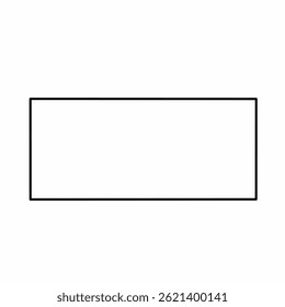 Outline rectangle icon isolated on white background