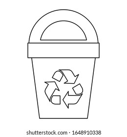 Outline Recycle Bin Icon White Background Stock Vector (Royalty Free ...