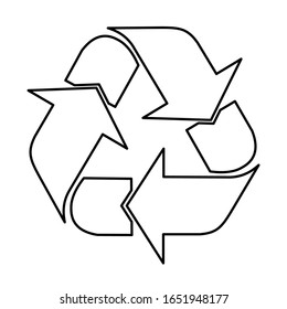 Outline recycled logo with a white background. Vector illustration