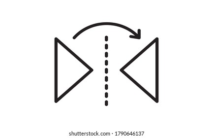 Outline reflect icon isolated black simple line vector image
