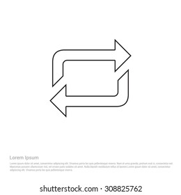 Outline Refresh arrow Icon, Vector Illustration, Flat pictogram icon