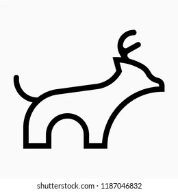Outline Reindeer pixel perfect vector icon