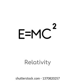 outline relativity vector icon. isolated black simple line element illustration from astronomy concept. editable vector stroke relativity icon on white background