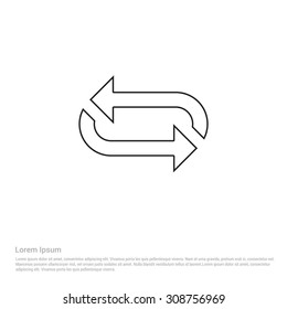 Outline reload arrow  Icon, Vector Illustration, Flat pictogram icon