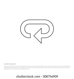Outline Reload Icon, Vector Illustration, Flat pictogram icon