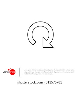 Outline Reload Icon, Vector Illustration, Flat pictogram icon
