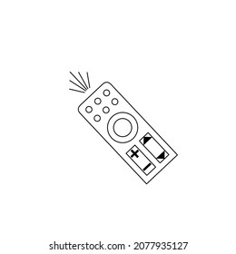 Outline remote control icon isolated on white background.thin line remote tv flat icon