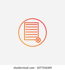 Outline remove document icon.gradient illustration  vector sign symbol