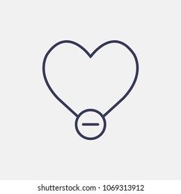 Outline remove heart icon illustration vector symbol