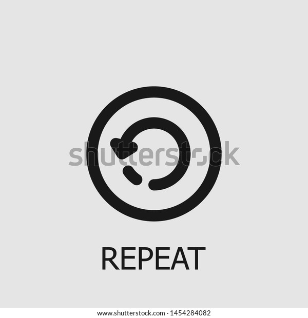 Outline repeat vector icon.\
Repeat illustration for web, mobile apps, design. Repeat vector\
symbol.
