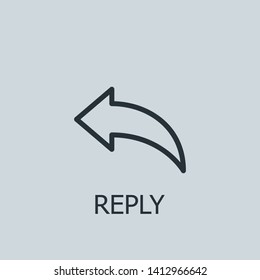 Outline reply vector icon. Reply illustration for web, mobile apps, design. Reply vector symbol.