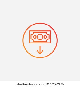 Outline request money icon.gradient illustration  vector sign symbol