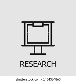 Outline research vector icon. Research illustration for web, mobile apps, design. Research vector symbol.