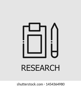 Outline research vector icon. Research illustration for web, mobile apps, design. Research vector symbol.