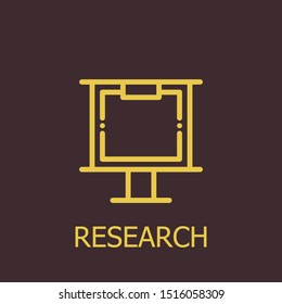 Outline research vector icon. Research illustration for web, mobile apps, design. Research vector symbol.