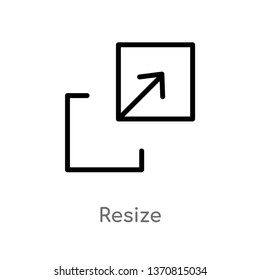 outline resize vector icon. isolated black simple line element illustration from arrows concept. editable vector stroke resize icon on white background