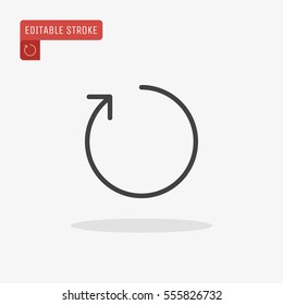 Outline Restart Icon Isolated On Grey Background. Line Refresh Symbol For Website Design, Mobile Application, Ui. Editable Stroke. Vector Illustration, EPS10