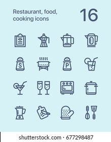 Outline Restaurant, food, cooking icons for web and mobile design pack 2