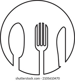 outline Restaurant menu cook icon vector.eps