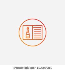 Outline restaurant menu icon,gradient illustration,vector bar sign symbol