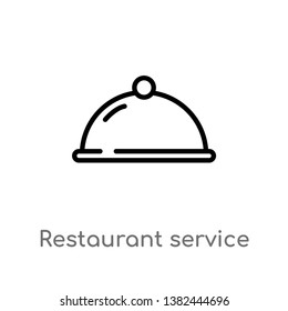 outline restaurant service vector icon. isolated black simple line element illustration from food and restaurant concept. editable vector stroke restaurant service icon on white background