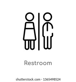 outline restroom vector icon. isolated black simple line element illustration from museum concept. editable vector stroke restroom icon on white background